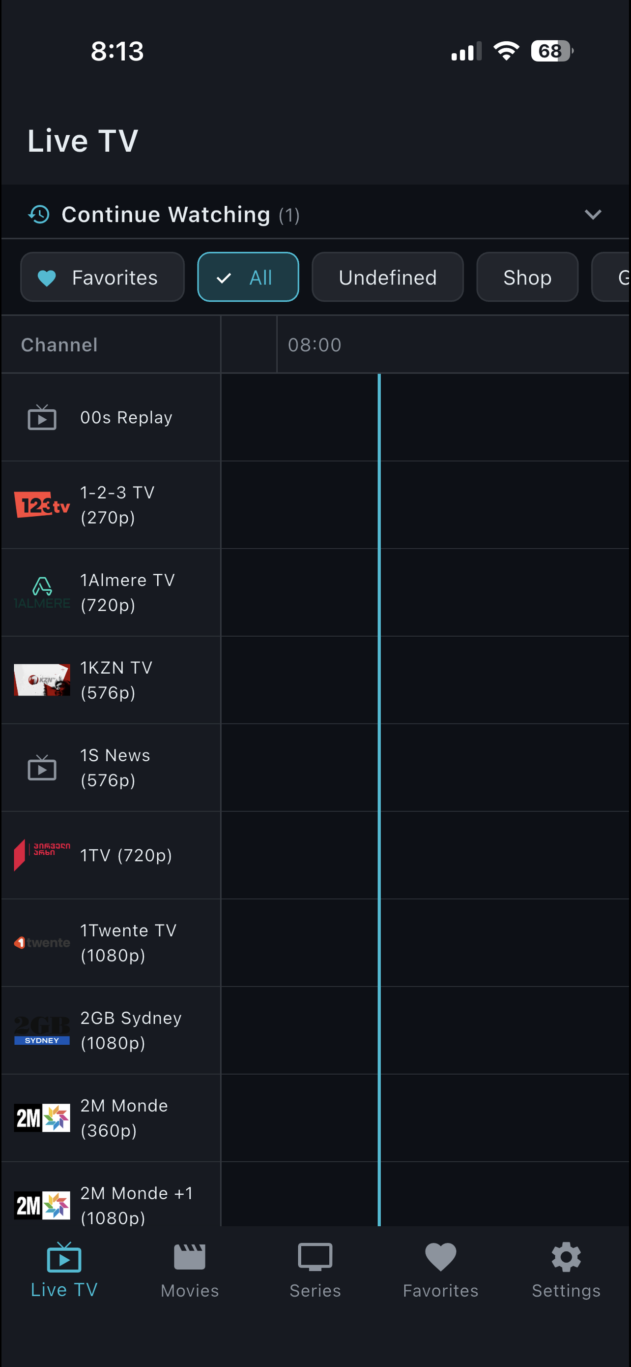 Live TV with EPG